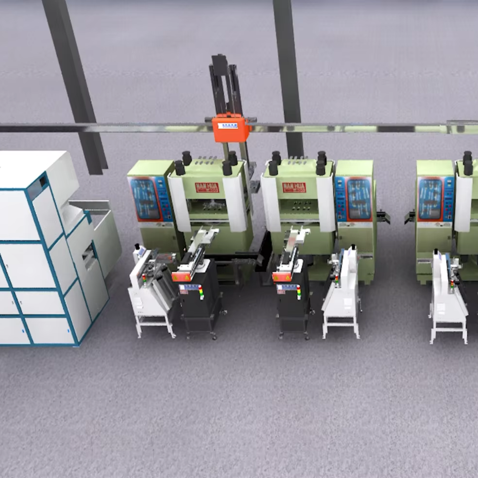 Medium Configuration Full Automatic Four-station Brake Pads Production Line